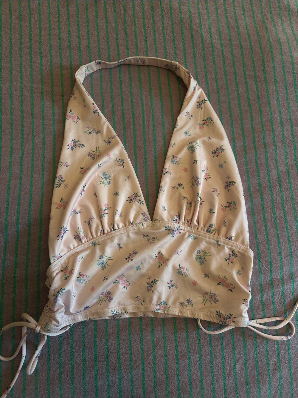 Princess Polly Pale Pink Floral Halter Crop Top
